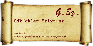 Göckler Szixtusz névjegykártya